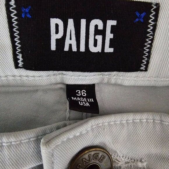 PAIGE Federal Men's Slim Straight Leg Spring Blue Denim Jean Pants - Picture 3 of 11